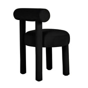 Side Chair, Black Velvet Upholstery, Solid Wood Legs