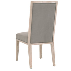 Dining Chairs, Set of 2, Gray Polyester Blend Upholstery, Solid Wood Frame