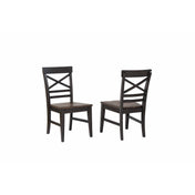 Side Chairs, Set of 2, Solid and Manufactured Wood, Black