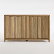 Sideboard, 4-Door Manufactured Wood, 56 Inch Wide, Sand Oak