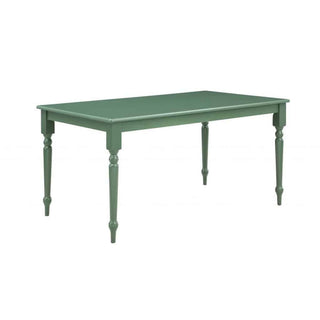 Dining Table, Solid Rubberwood, Seats 6, Equestrian Green, Four Legs