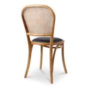 Side Chairs, Set of 2, Elm Wood Frame, Brown and Black