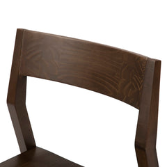 Side Chair, Solid Rubberwood, Walnut, Low Back, Solid Wood Legs