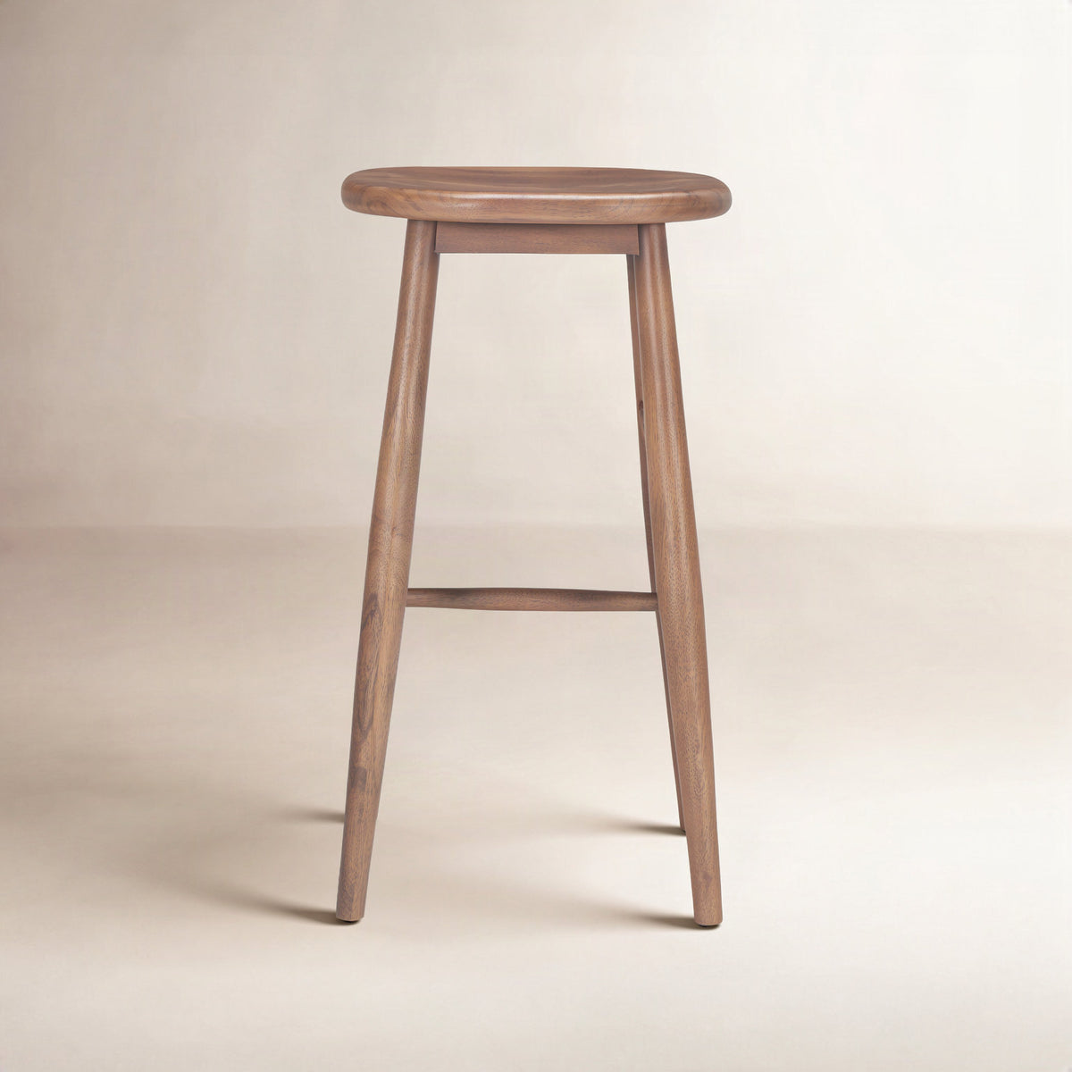 Bar Stool, Solid Mango Wood, 30 Inch Seat Height, Medium Brown