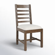 Side Chairs, Set of 2, Pine Frame, Polyester Seat, Distressed Brown