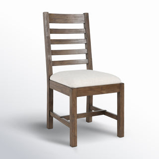 Side Chairs, Set of 2, Pine Frame, Polyester Seat, Distressed Brown