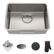Undermount Kitchen Sink, Dex, Single Bowl, 25 In., TRU16 Gauge Stainless Steel