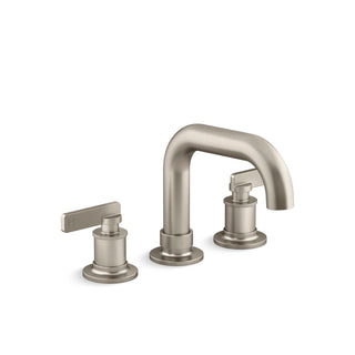 Deck-Mount Bath Faucet, Castia, 2 Lever Handles, Brushed Nickel