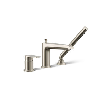 Bath Faucet, Hint, Deck Mount, Single Handle, Handshower, Vibrant Brushed Nickel