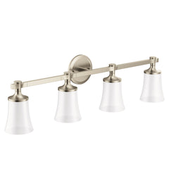 Vanity Light, Flara, 4-Light, Metal, Frosted Shade, Brushed Nickel