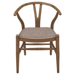 Side Chairs, Set of 2, Rubberwood Frame, Fabric Upholstered Seats