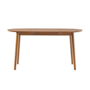 Extendable Dining Table, Solid Pine Wood, Oval, Removable Leaf, Caramel