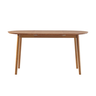 Extendable Dining Table, Solid Pine Wood, Oval, Removable Leaf, Caramel