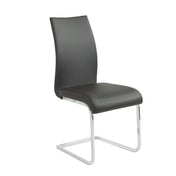 Cantilever Side Chair, Faux Leather Upholstery, Chrome Steel Frame