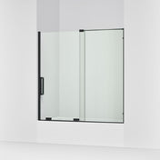 Sliding Shower Door, Echelon, Frameless, Clear Glass, Matte Black