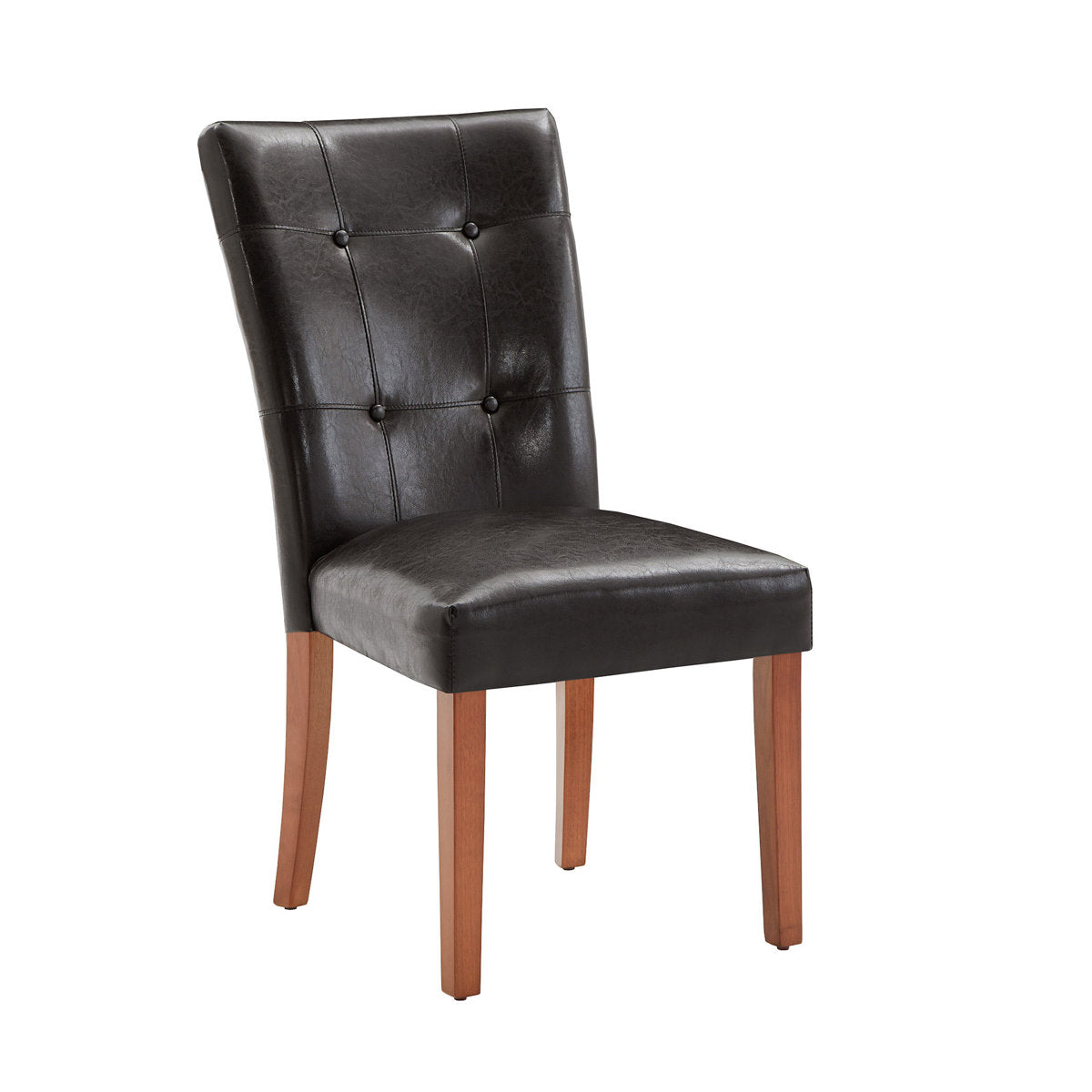 Side Chairs, Set of 2, Poplar Wood Frame, Dark Brown