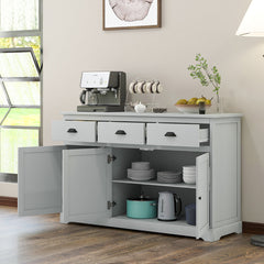 Sideboard Buffet Cabinet, 3 Drawers, Adjustable Shelves, Manufactured Wood