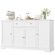 Sideboard, 4 Doors and 1 Drawer, White Gloss Manufactured Wood