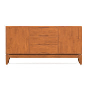Sideboard Buffet, 3 Drawers, 2 Cabinets, Solid Wood, Brown