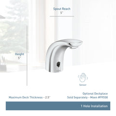 Sensor-Operated Bathroom Faucet, M-Power, Brass, Chrome