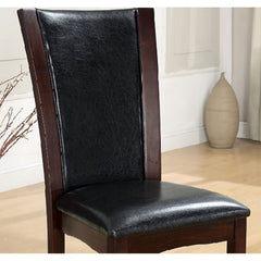 Side Chairs, Set of 2, Faux Leather Upholstery, Wood Legs