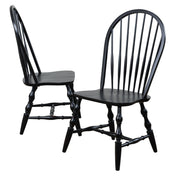 Side Chairs, Set of 2, Rubberwood, Distressed Antique Black