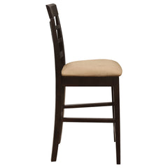 Counter Height Stools, Set of 2, Solid and Engineered Wood, Lattice Back