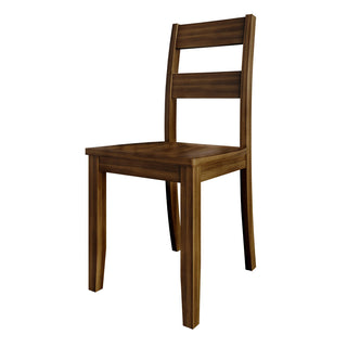 Dining Chairs, Set of 4, Brown Solid Wood, Ladder Back Armless Side Chairs