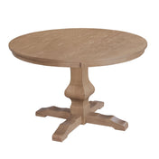 Round Dining Table, Seats 4, Light Ash Wood, Pedestal Base