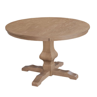 Round Dining Table, Seats 4, Light Ash Wood, Pedestal Base