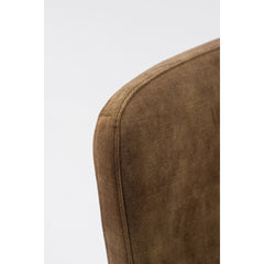 Dining Chairs, Set of 2, Camel Polyester Velvet, Brown Metal Legs