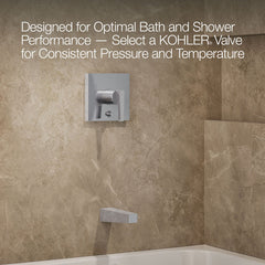 Bath and Shower Trim Kit, Honesty, Single Handle, Wall Mount, Polished Chrome