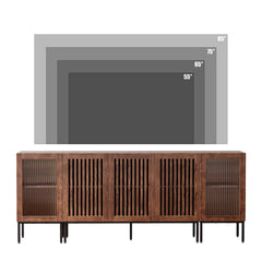 Sideboard Cabinet, 2 Glass Doors, Manufactured Wood, Brown