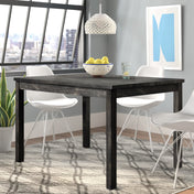Dining Table, Seats 4, Manufactured Wood, Four Legs, Black Charcoal