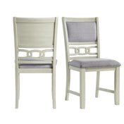 Side Chairs, Set of 2, Bisque Polyester Blend, Wood Frame