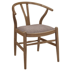 Side Chairs, Set of 2, Rubberwood Frame, Fabric Upholstered Seats