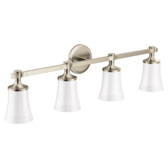 Vanity Light, Flara, 4-Light, Metal, Frosted Shade, Brushed Nickel
