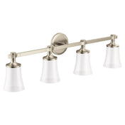 Vanity Light, Flara, 4-Light, Metal, Frosted Shade, Brushed Nickel