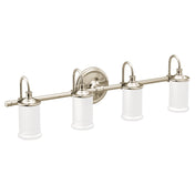 Vanity Light, Belfield, 4-Light, Drum Shade, Metal, Polished Nickel
