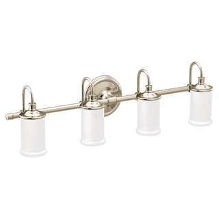 Vanity Light, Belfield, 4-Light, Drum Shade, Metal, Polished Nickel