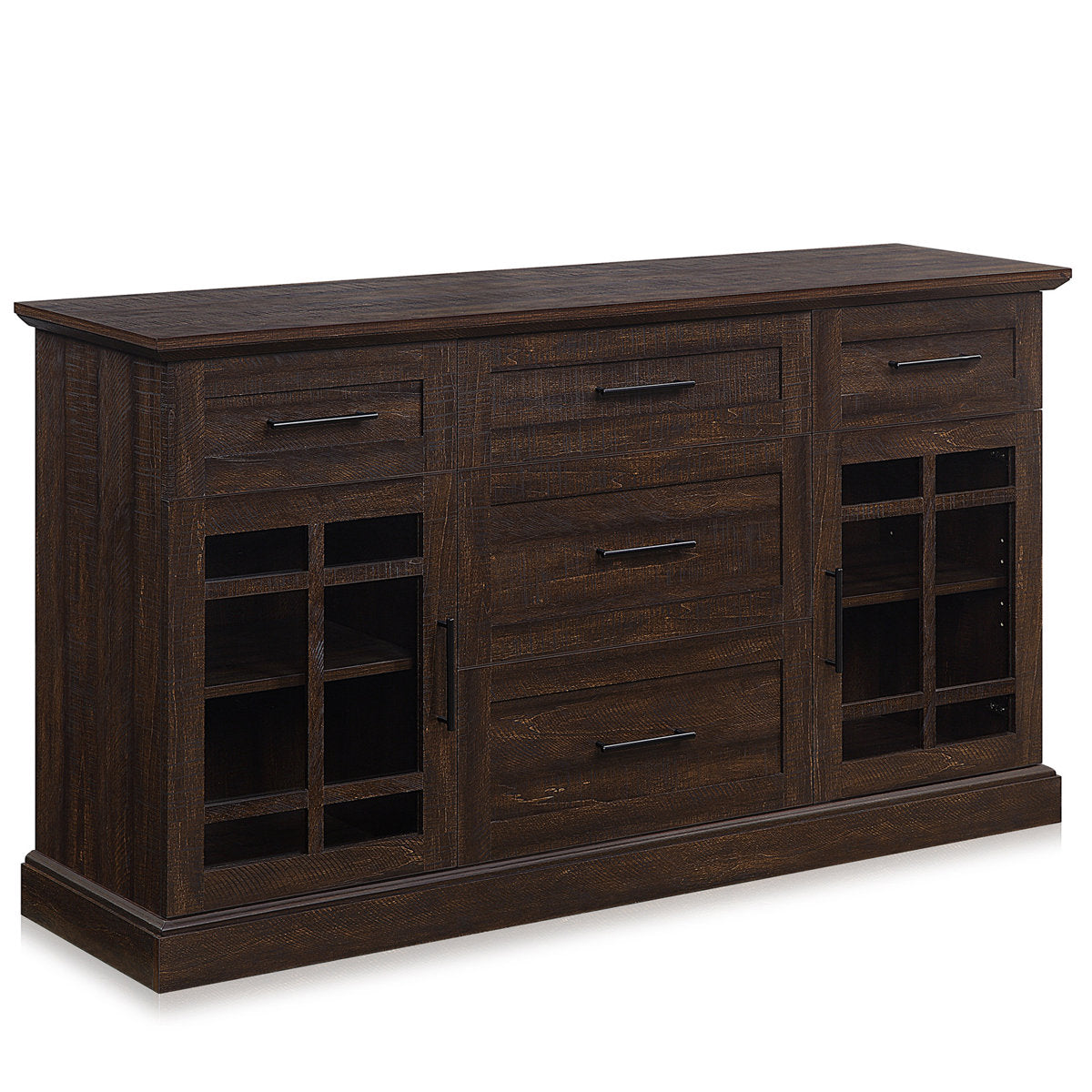 Sideboard, Engineered Wood, Glass Doors, Espresso