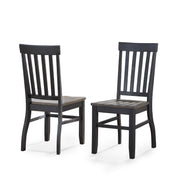 Dining Side Chairs, Set of 2, Solid Wood Legs, Slat Back