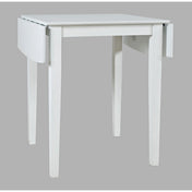 Counter Height Drop-Leaf Table, Solid and Manufactured Wood, White