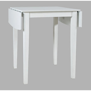 Counter Height Drop-Leaf Table, Solid and Manufactured Wood, White