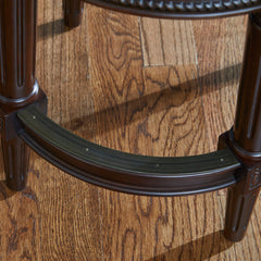 Counter Stool, Backless Swivel, 26 In Seat Height, Distressed Walnut Base