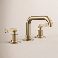 Widespread Bathroom Sink Faucet, Castia, 2 Lever Handles, Vibrant Brushed Moderne Brass