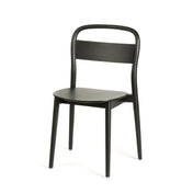 Side Chair, Solid Wood Ladder Back, Stackable, Black Ash