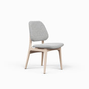 Upholstered Side Chair, Polyester Blend, Solid Oak Wood Frame and Legs