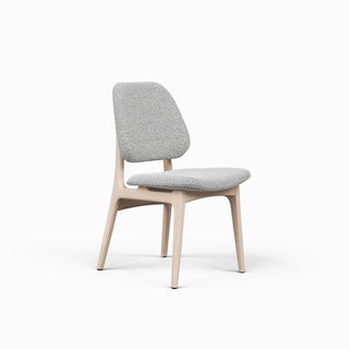 Upholstered Side Chair, Polyester Blend, Solid Oak Wood Frame and Legs