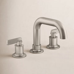 Bathroom Faucet, Castia, Deck-Mount, Two Lever Handles, Brushed Nickel
